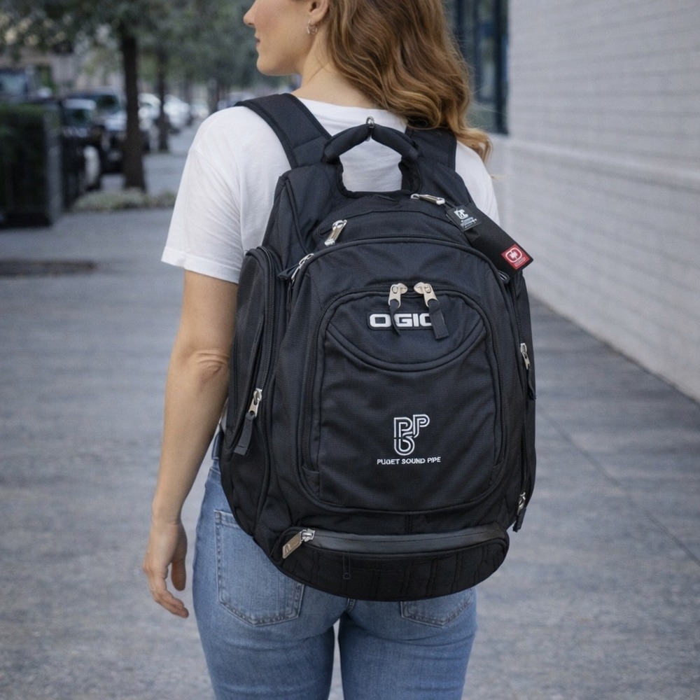OGIO Metro Black Multi Pocket Backpack Audio Ready‎ Laptop Travel Work Bag